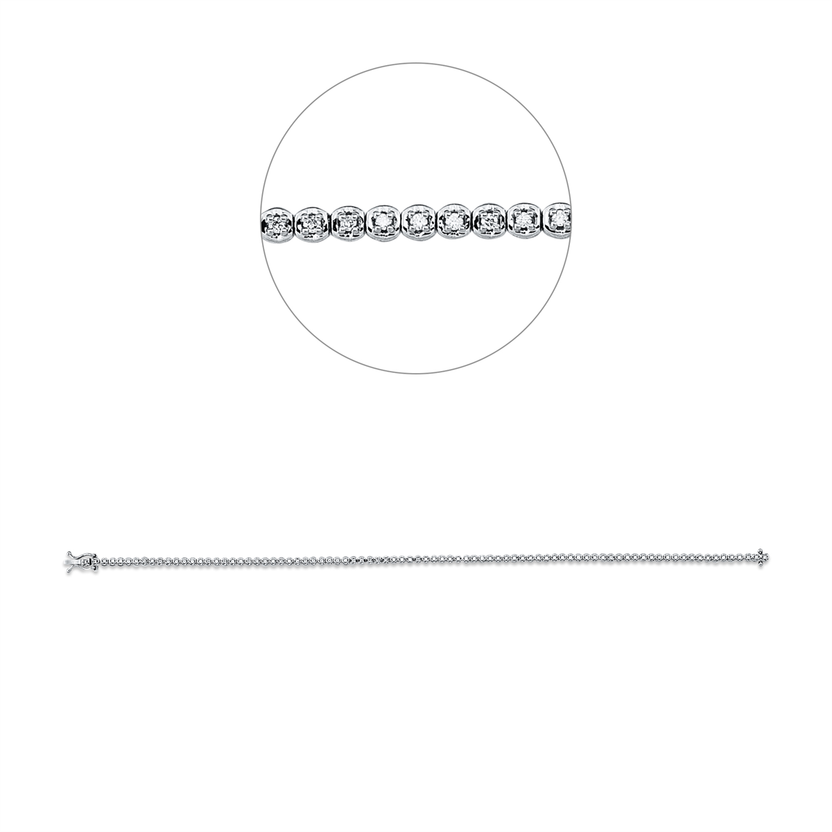 diamond full cut tennis bracelet bracelet in white gold