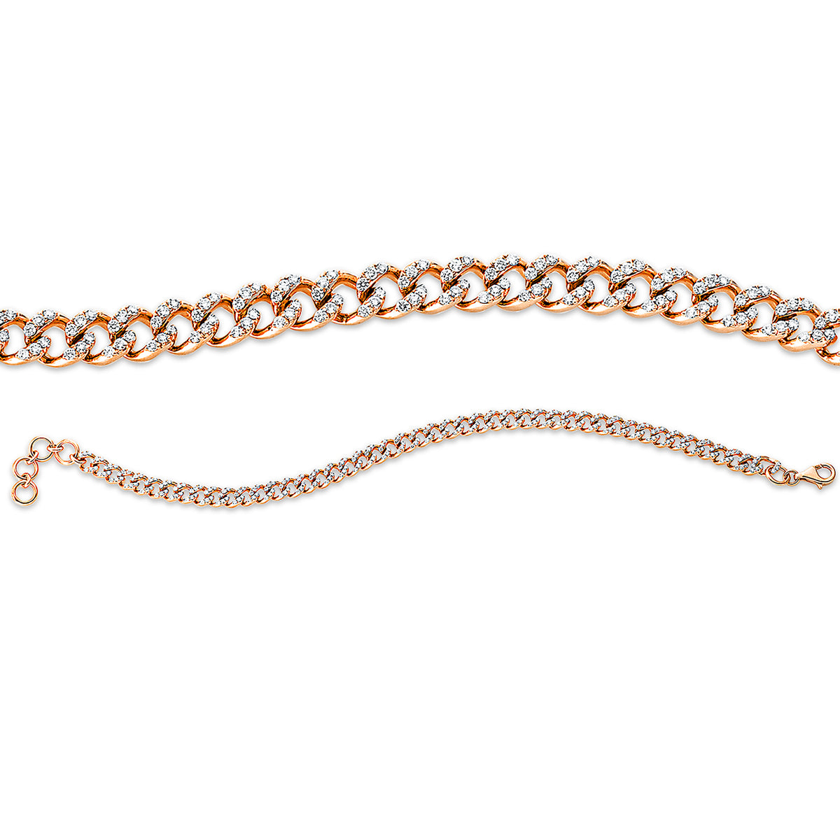 diamond full cut exclusive bracelet in red gold