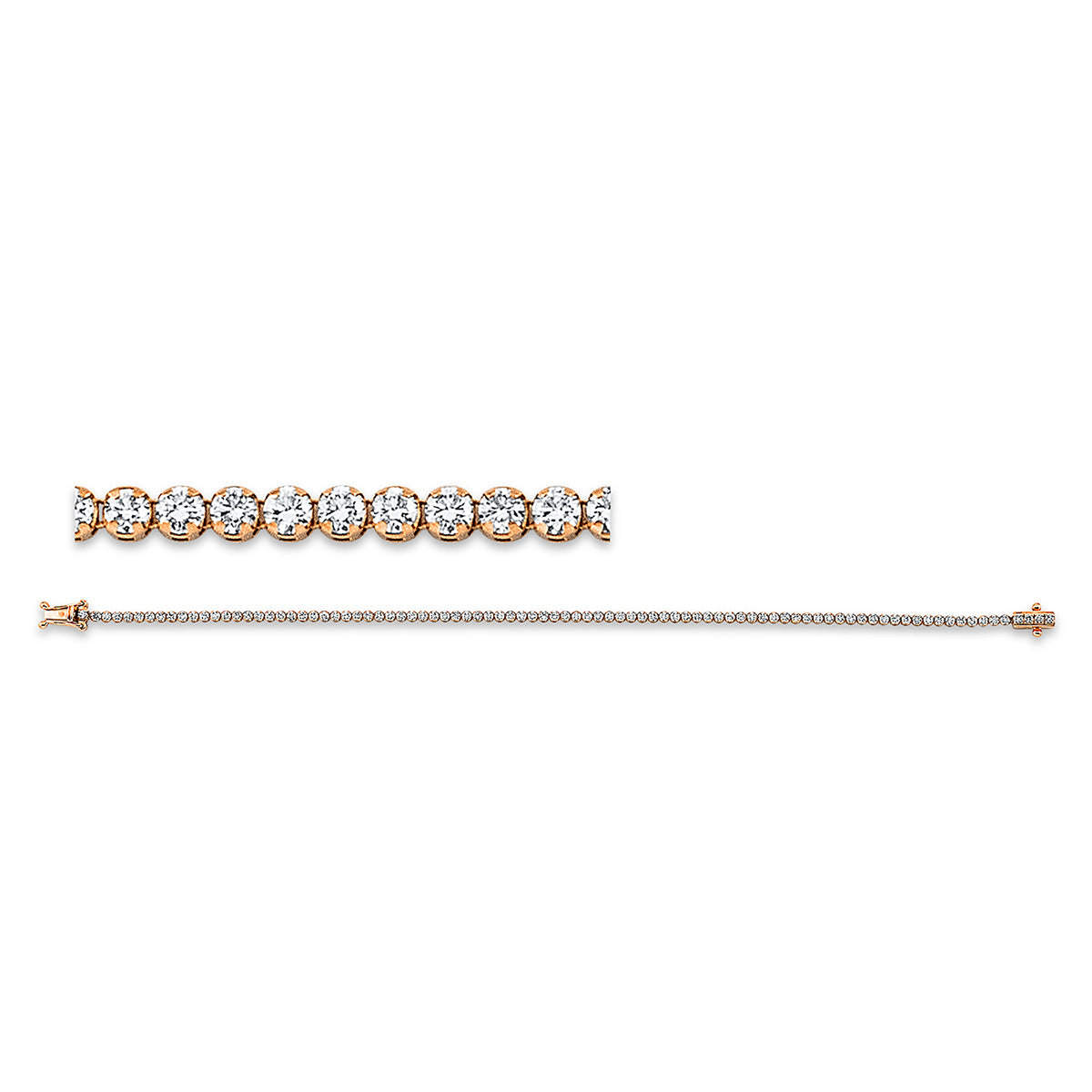 diamond full cut tennis bracelet bracelet in red gold