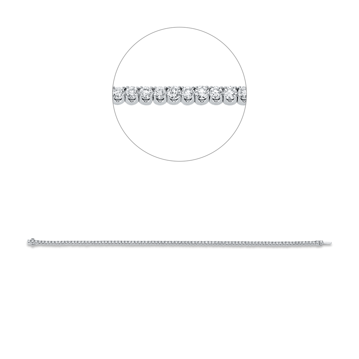 diamond full cut tennis bracelet bracelet in white gold