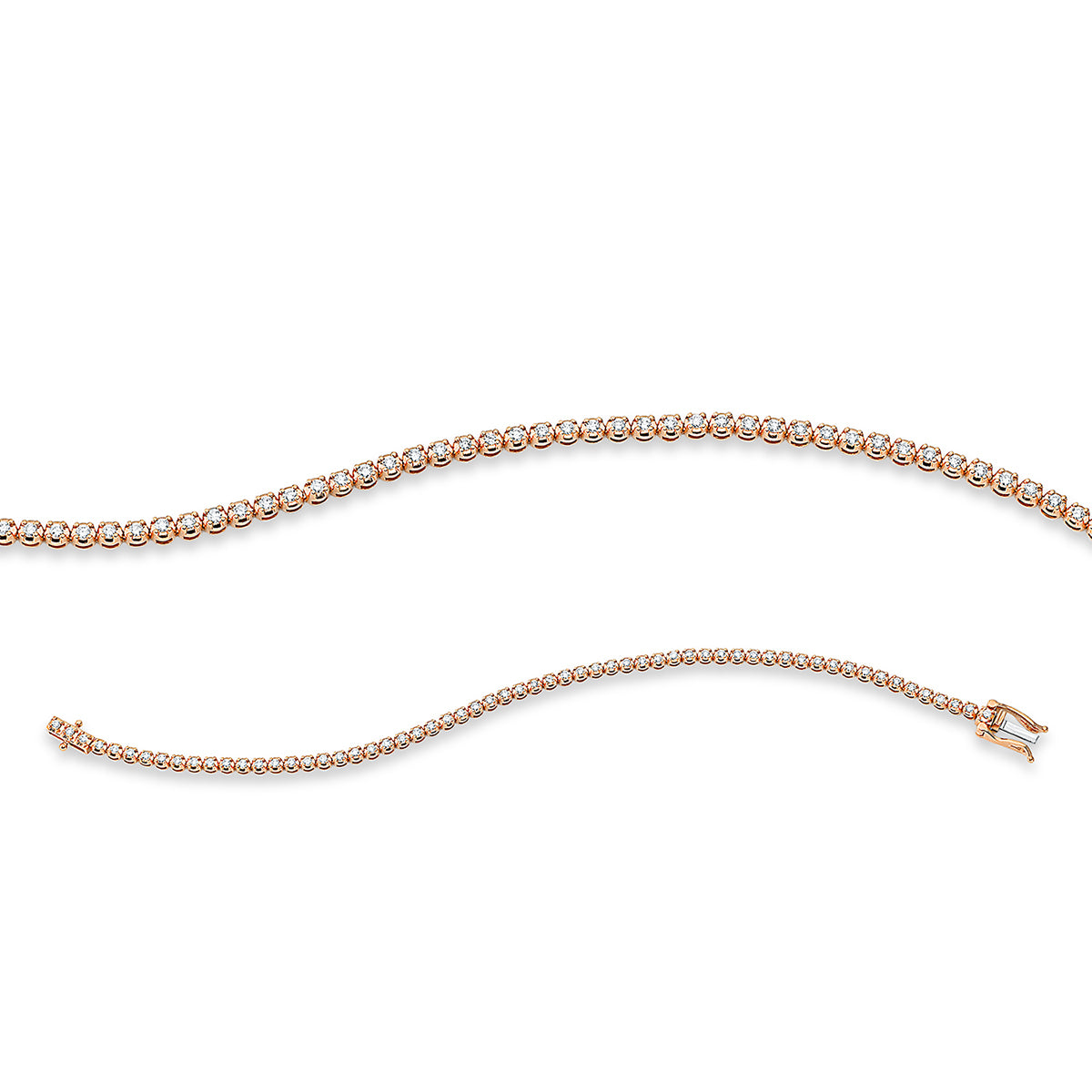 diamond full cut tennis bracelet bracelet in red gold