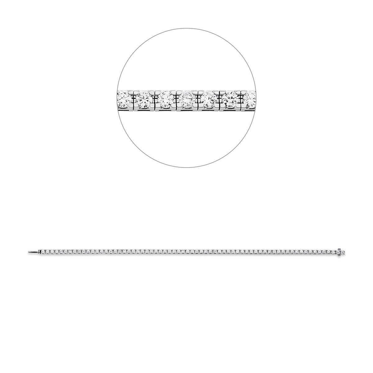 diamond full cut tennis bracelet bracelet in white gold