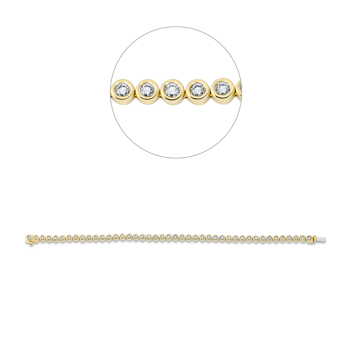diamond full cut tennis bracelet bracelet in yellow gold