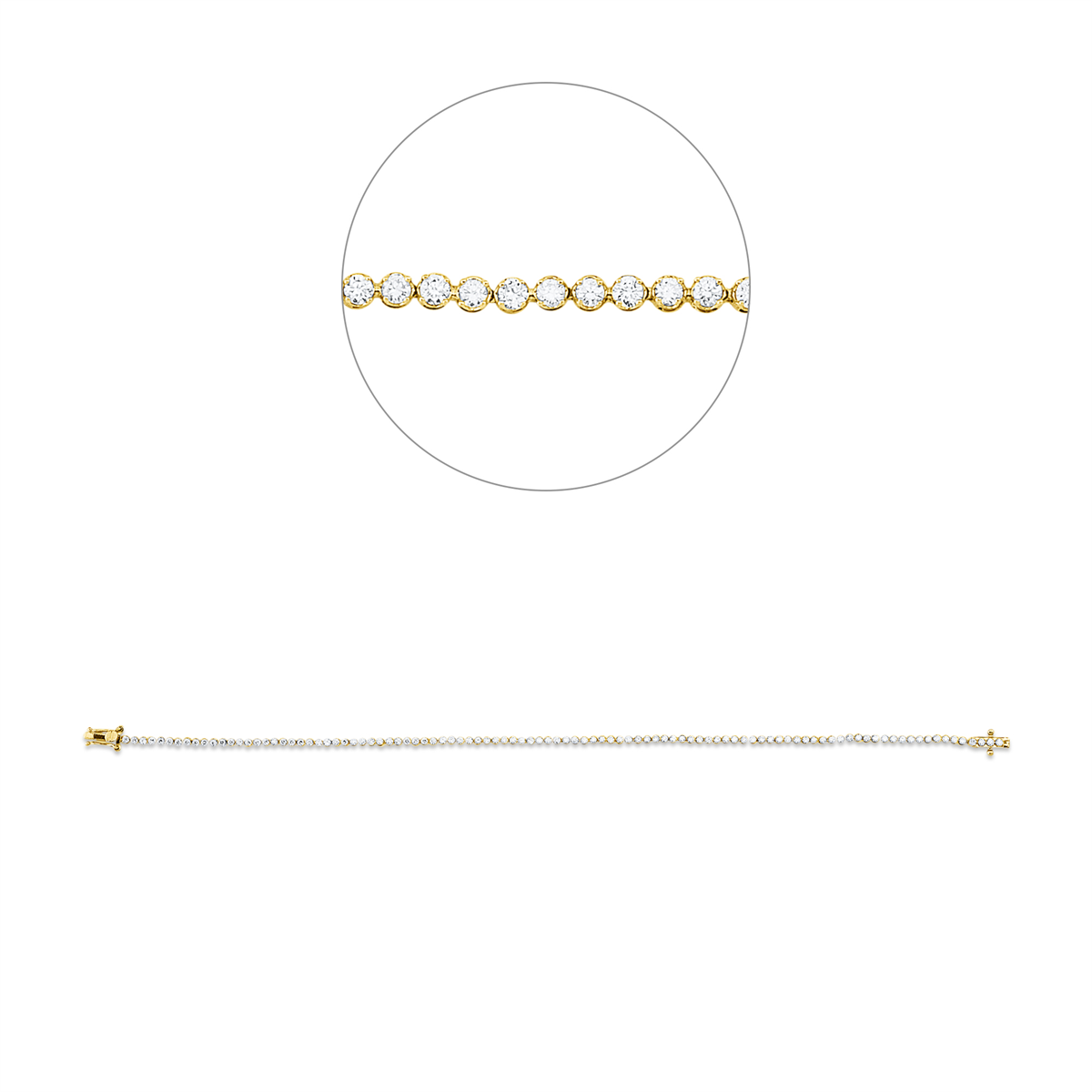 diamond full cut tennis bracelet bracelet in yellow gold
