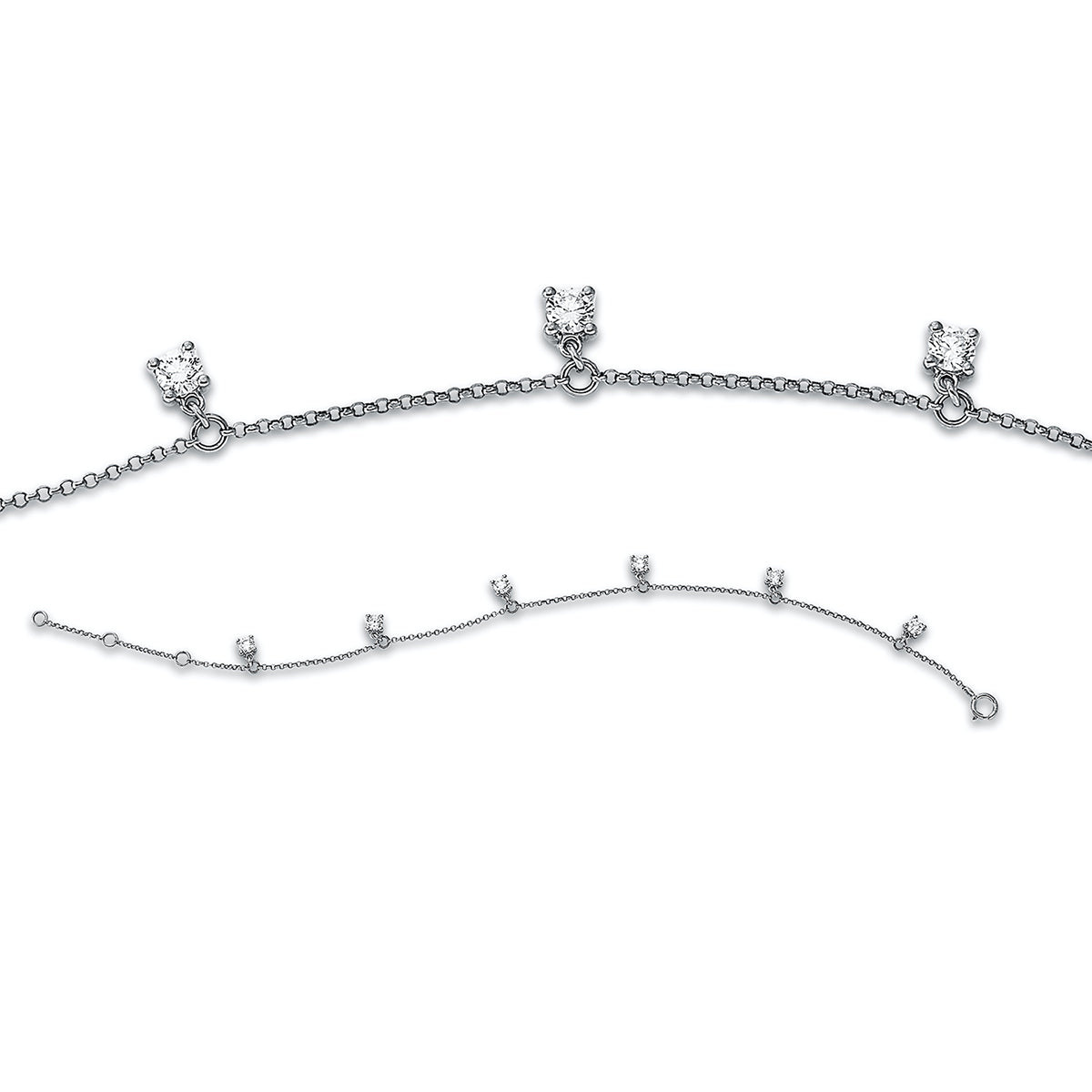 diamond full cut modern woman bracelet in white gold