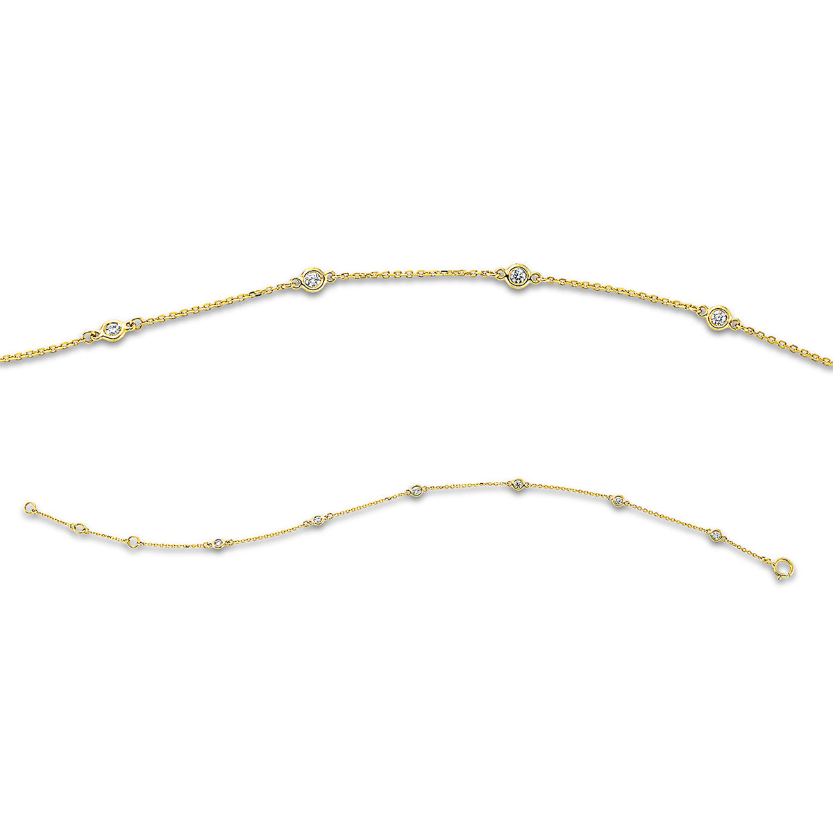 diamond full cut modern woman bracelet in yellow gold