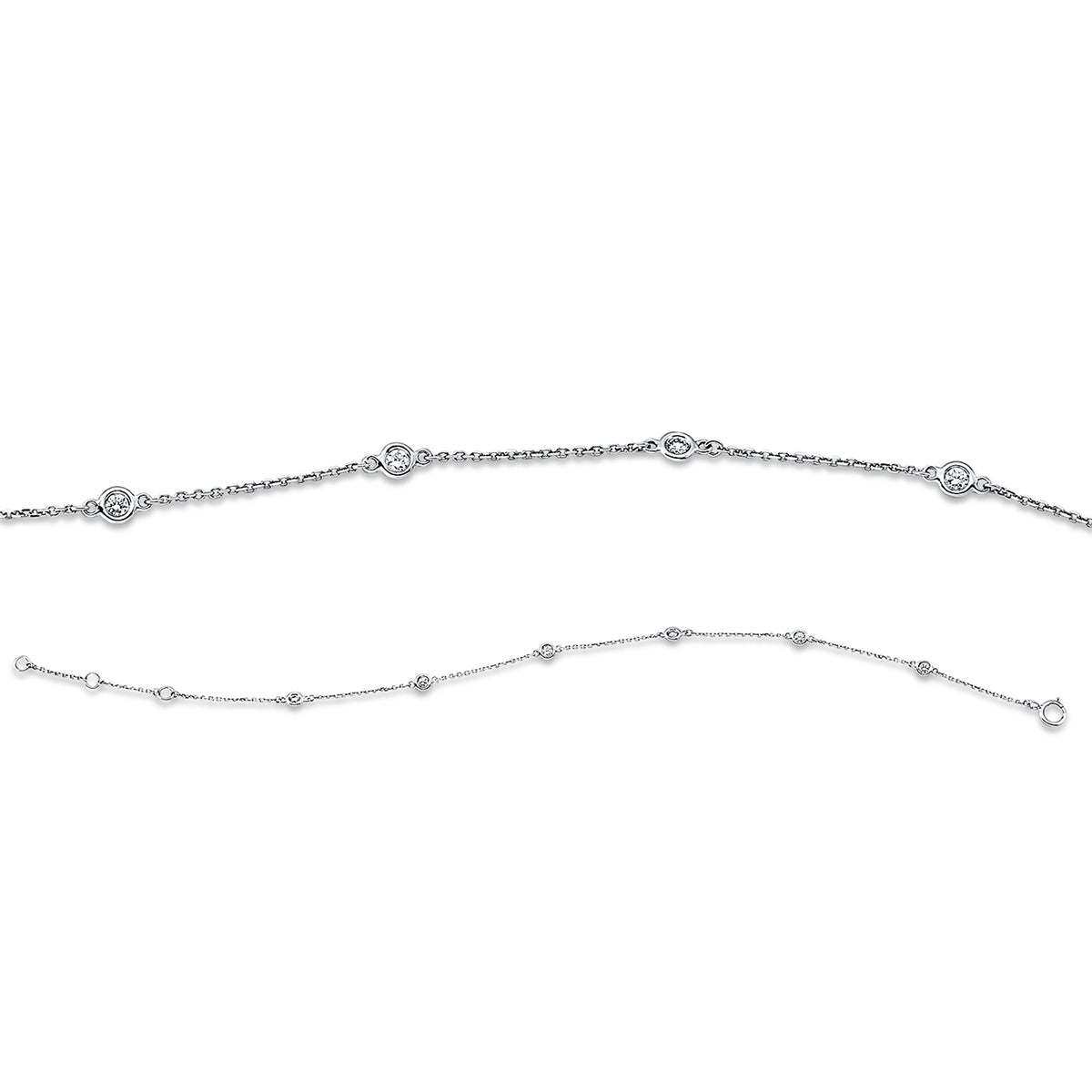 diamond full cut modern woman bracelet in white gold