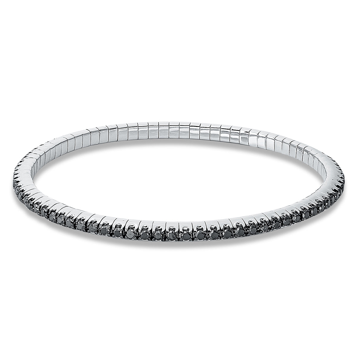 diamond full cut flex bracelet in white gold