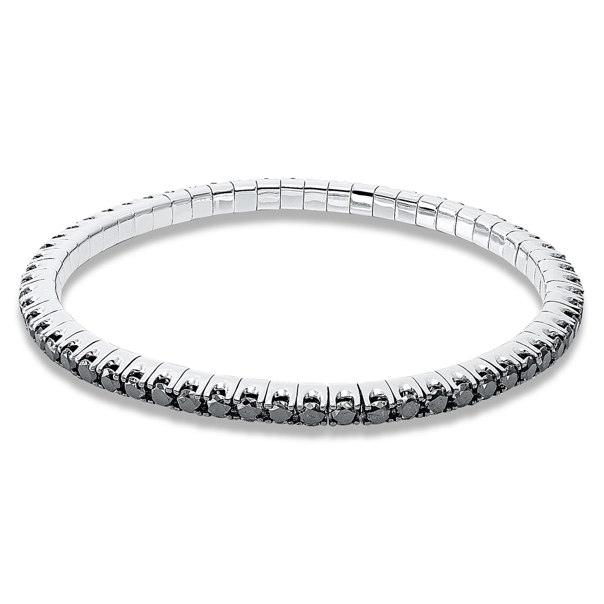 diamond full cut flex bracelet in white gold