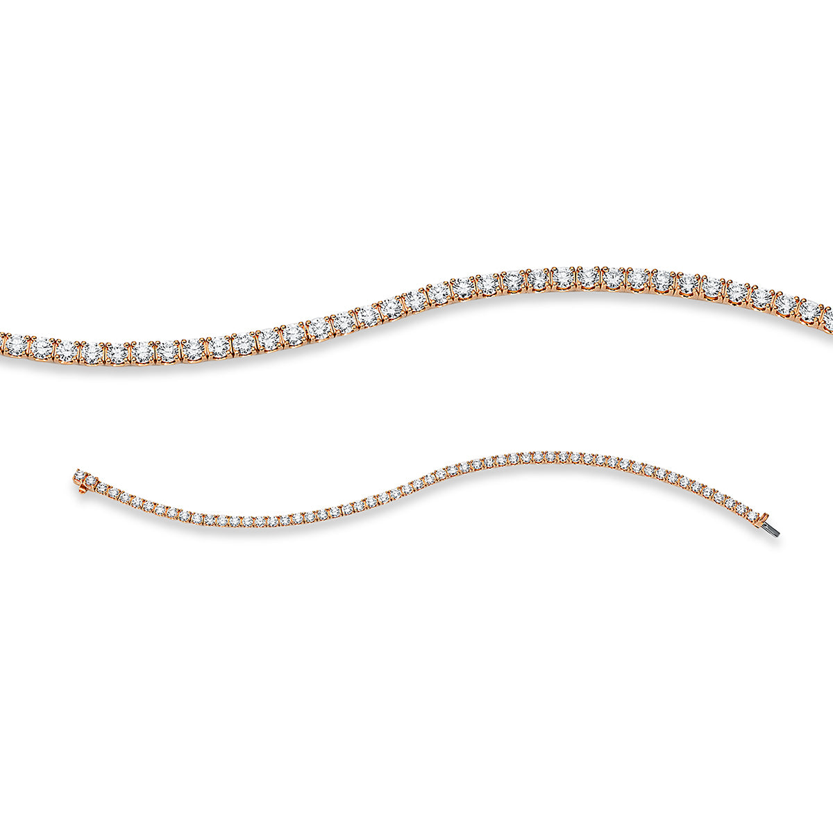 diamond full cut tennis bracelet bracelet in red gold