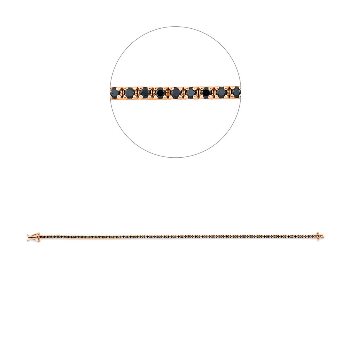 diamond full cut tennis bracelet bracelet in red gold