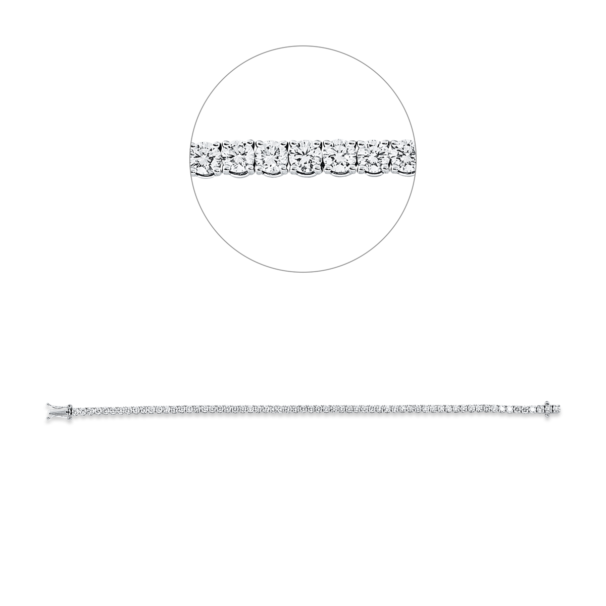 diamond full cut tennis bracelet bracelet in white gold