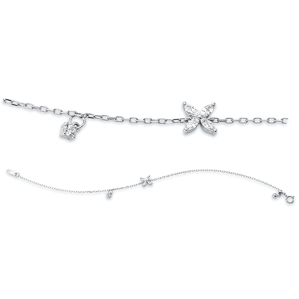 diamond full cut modern woman bracelet in white gold