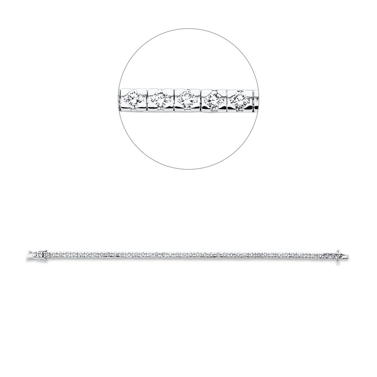 diamond full cut tennis bracelet bracelet in white gold