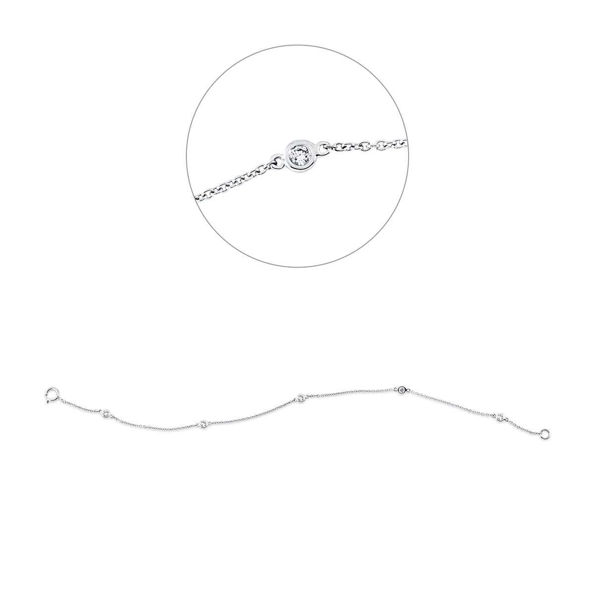 diamond full cut modern woman bracelet in white gold
