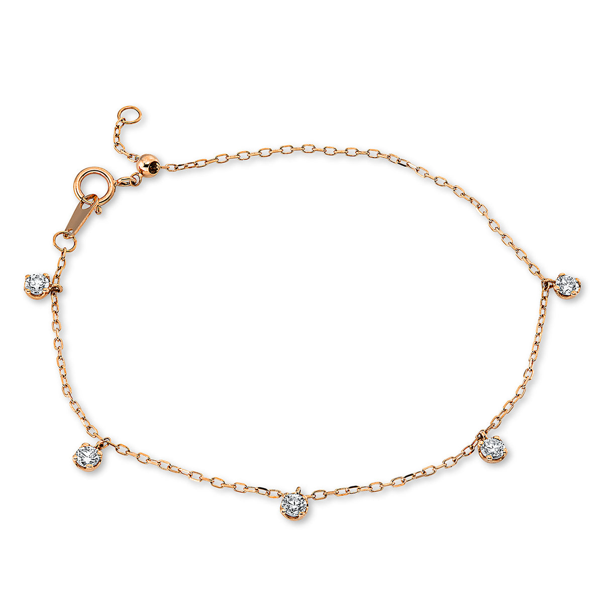 diamond full cut modern woman bracelet in red gold