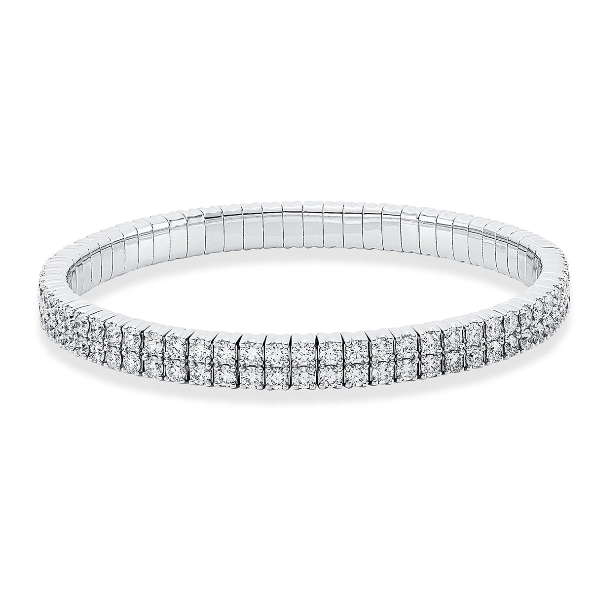 diamond full cut flex bracelet in white gold