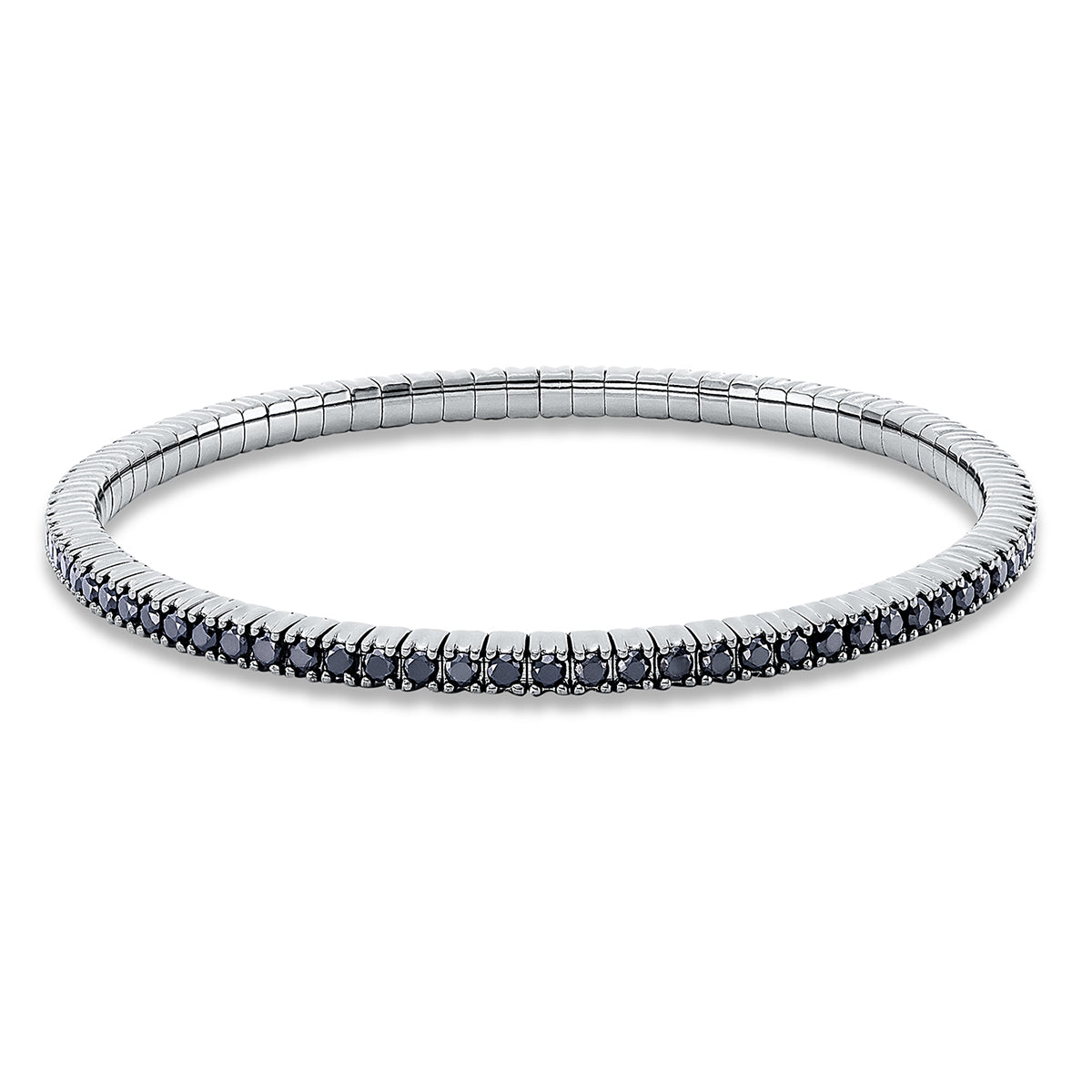 diamond full cut flex bracelet in white gold