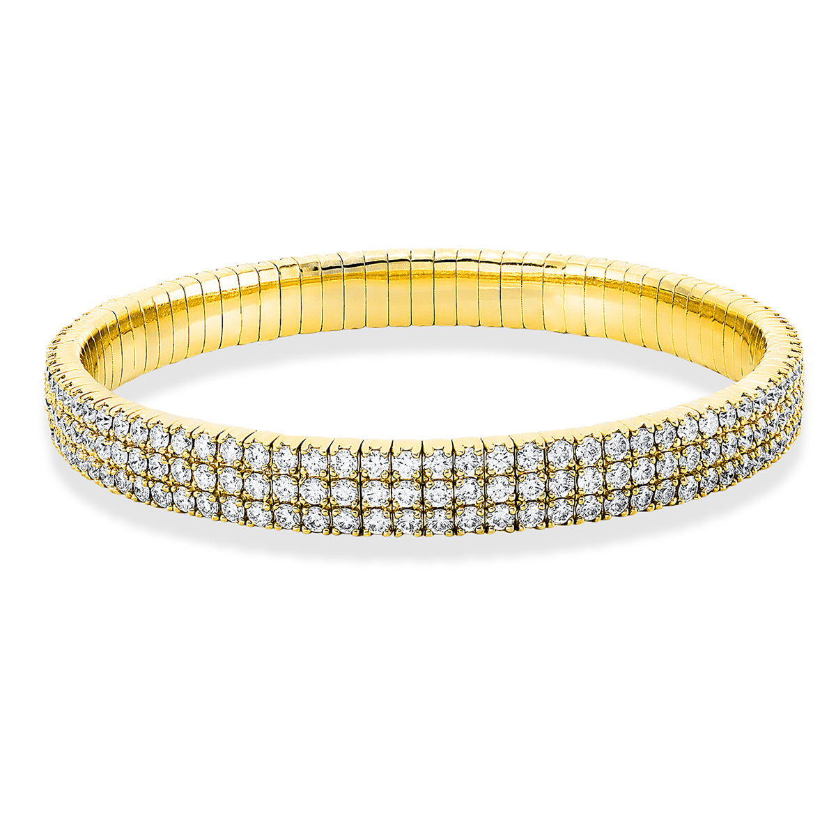 diamond full cut flex bracelet in yellow gold