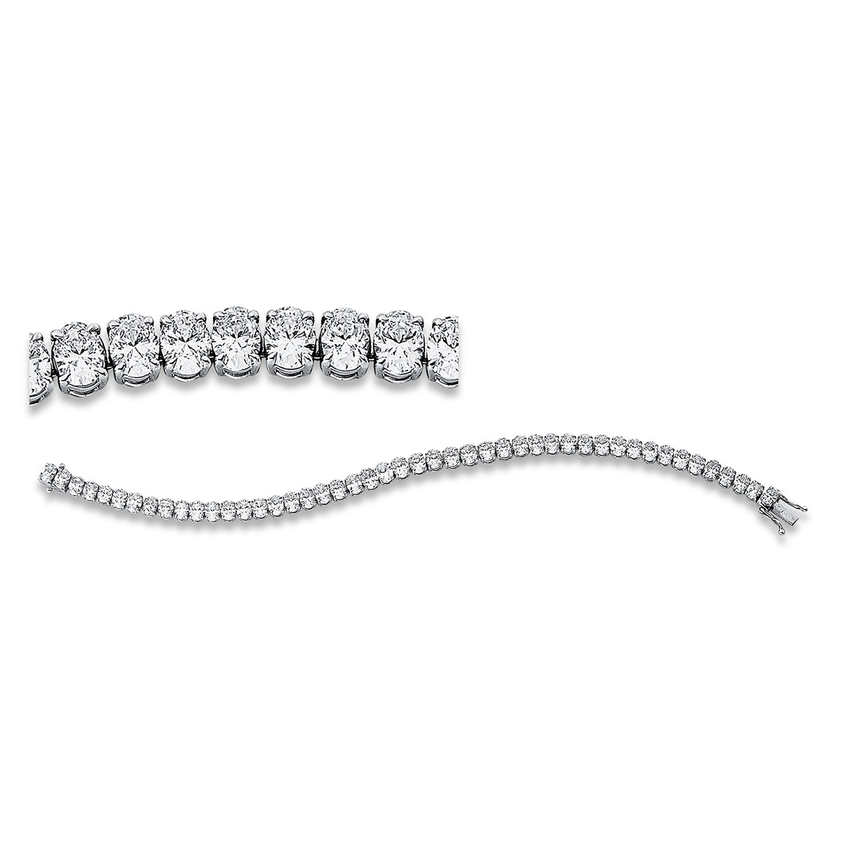 oval tennis bracelet bracelet in white gold