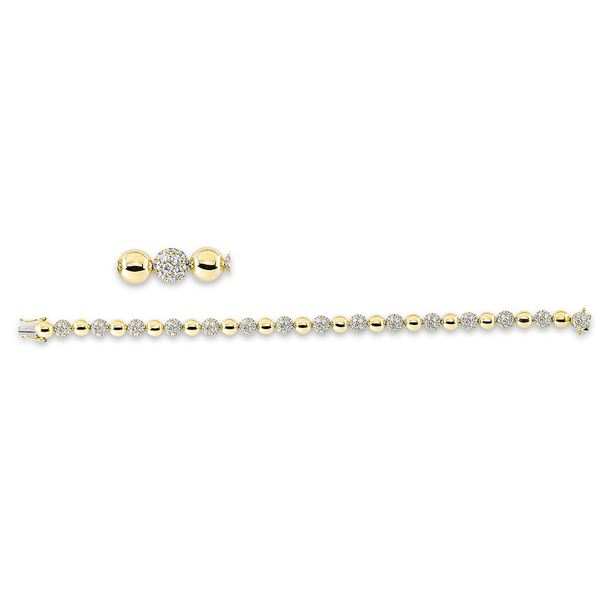 diamond full cut pavé bracelet in yellow gold