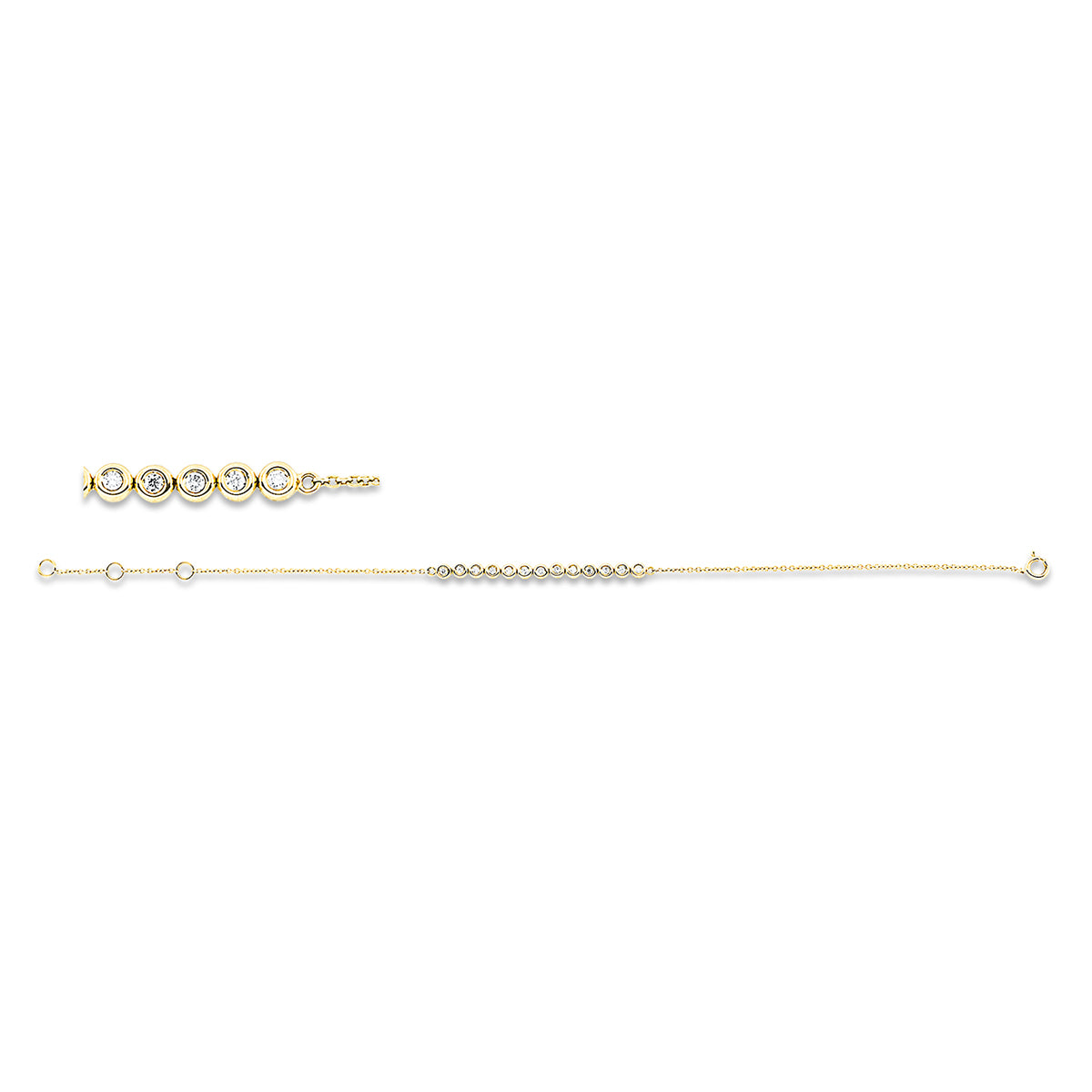 diamond full cut modern woman bracelet in yellow gold