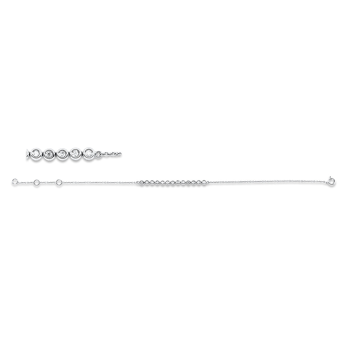 diamond full cut multi-stone bracelet in white gold