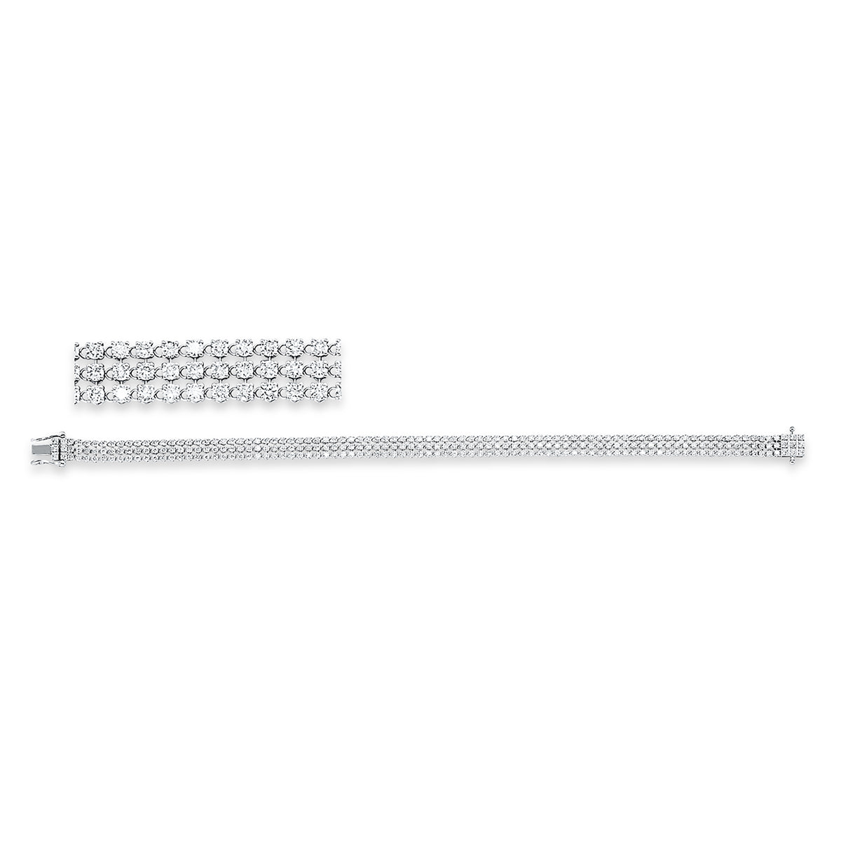 diamond full cut multi-stone bracelet in white gold