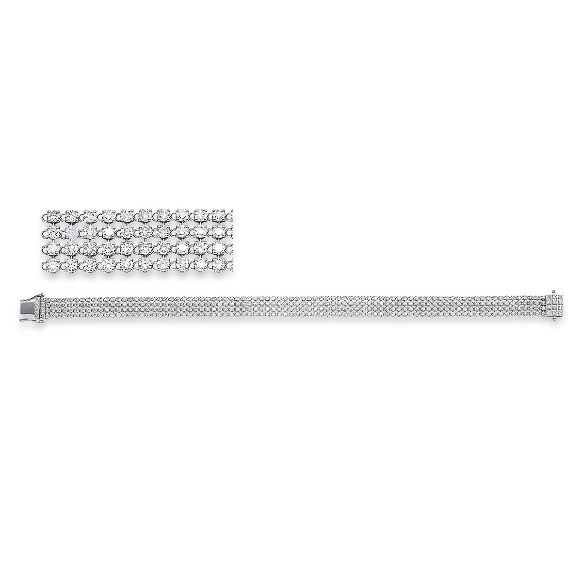 diamond full cut multi-stone bracelet in white gold
