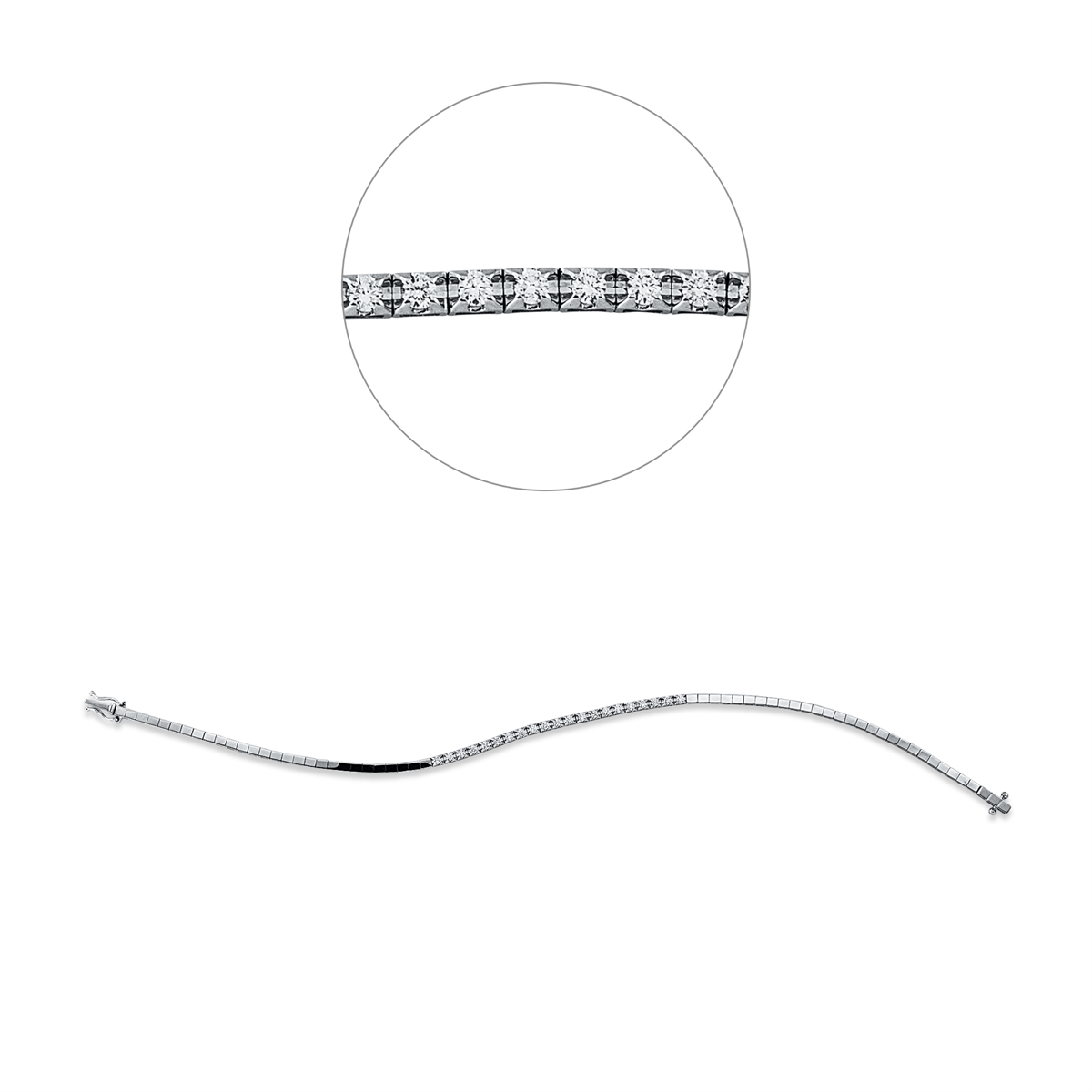 diamond full cut tennis bracelet bracelet in white gold