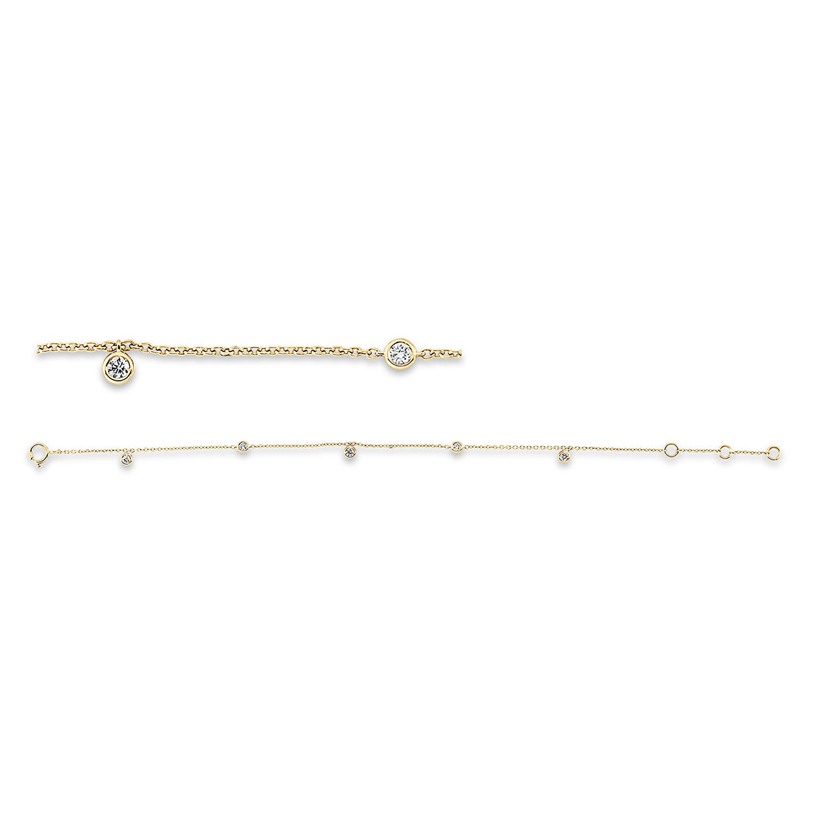 diamond full cut modern woman bracelet in yellow gold