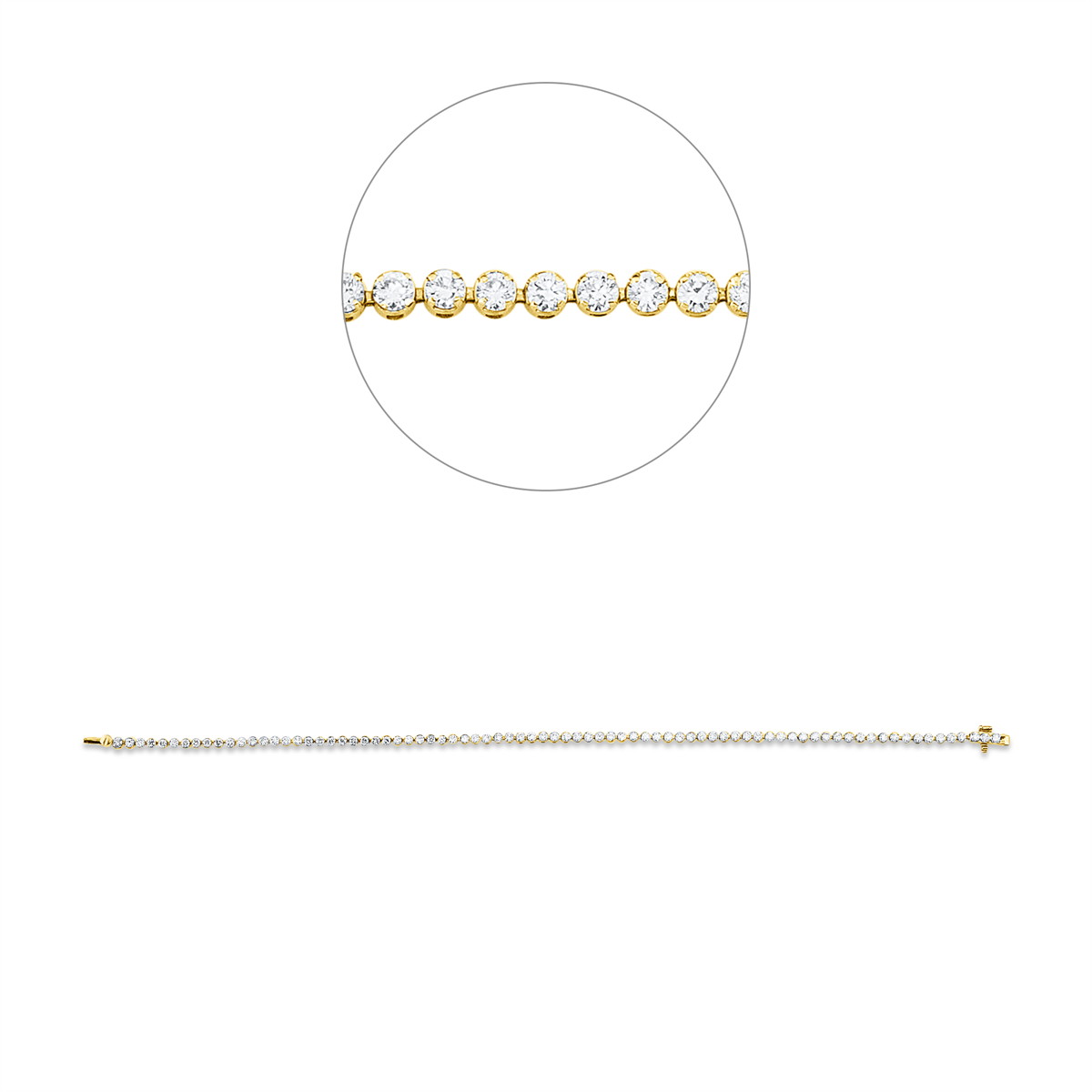 diamond full cut tennis bracelet bracelet in yellow gold