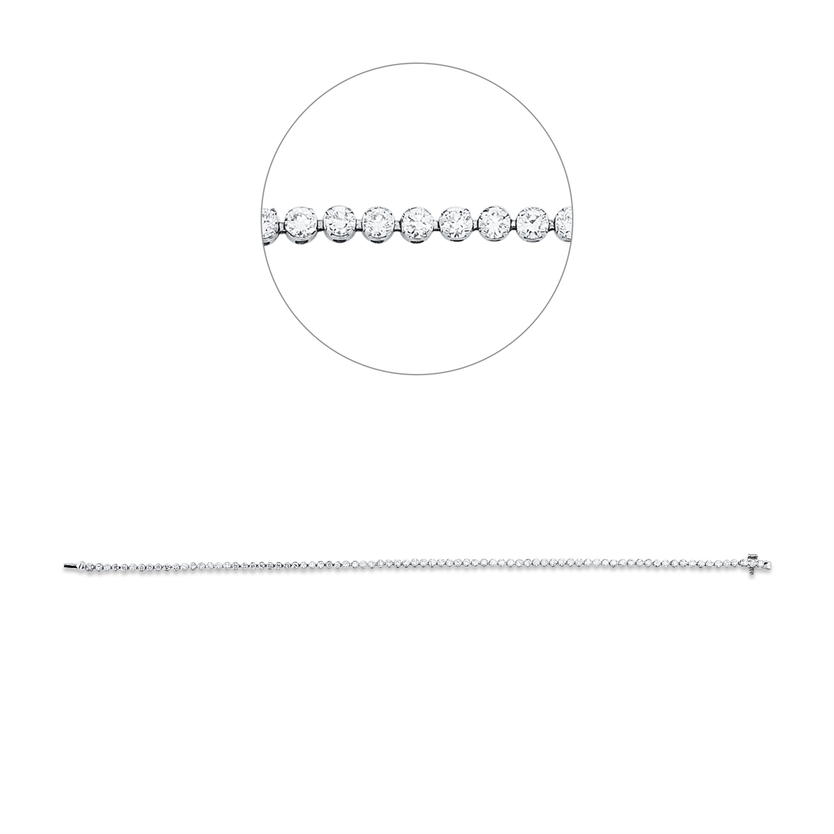 diamond full cut tennis bracelet bracelet in white gold