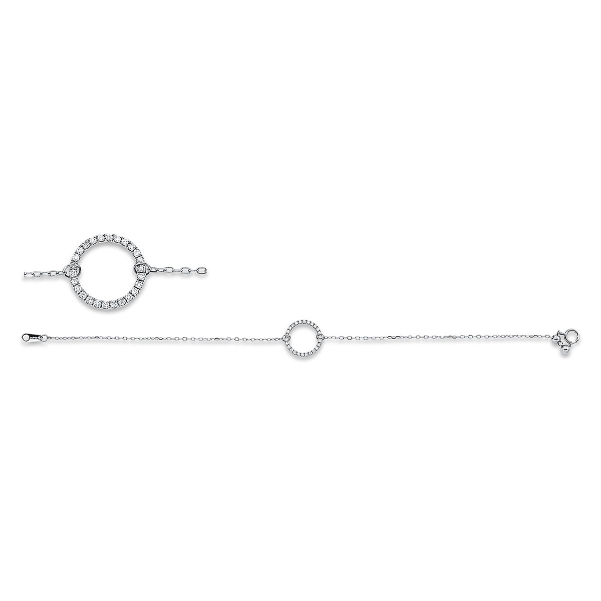 diamond full cut modern woman bracelet in white gold