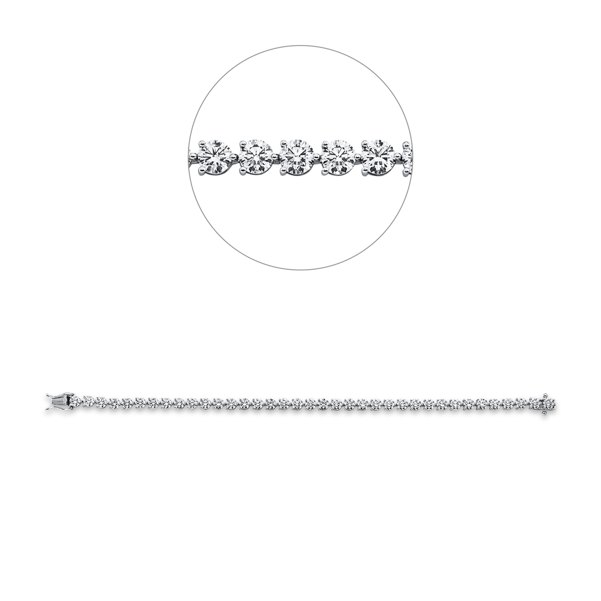 diamond full cut tennis bracelet bracelet in white gold