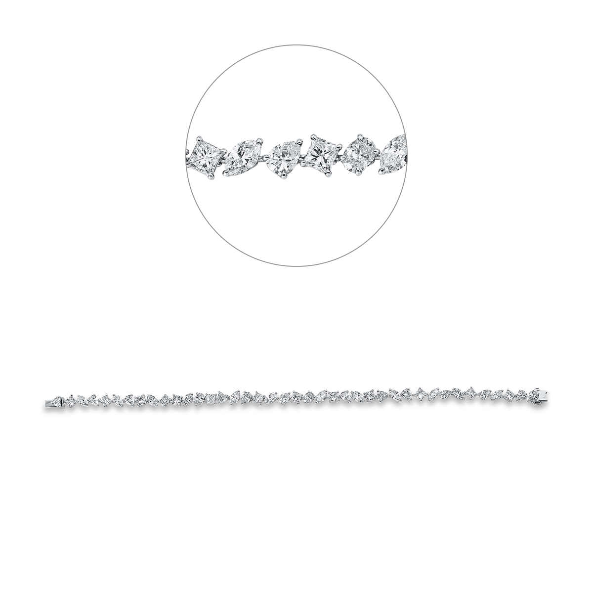 heart shape exclusive bracelet in white gold