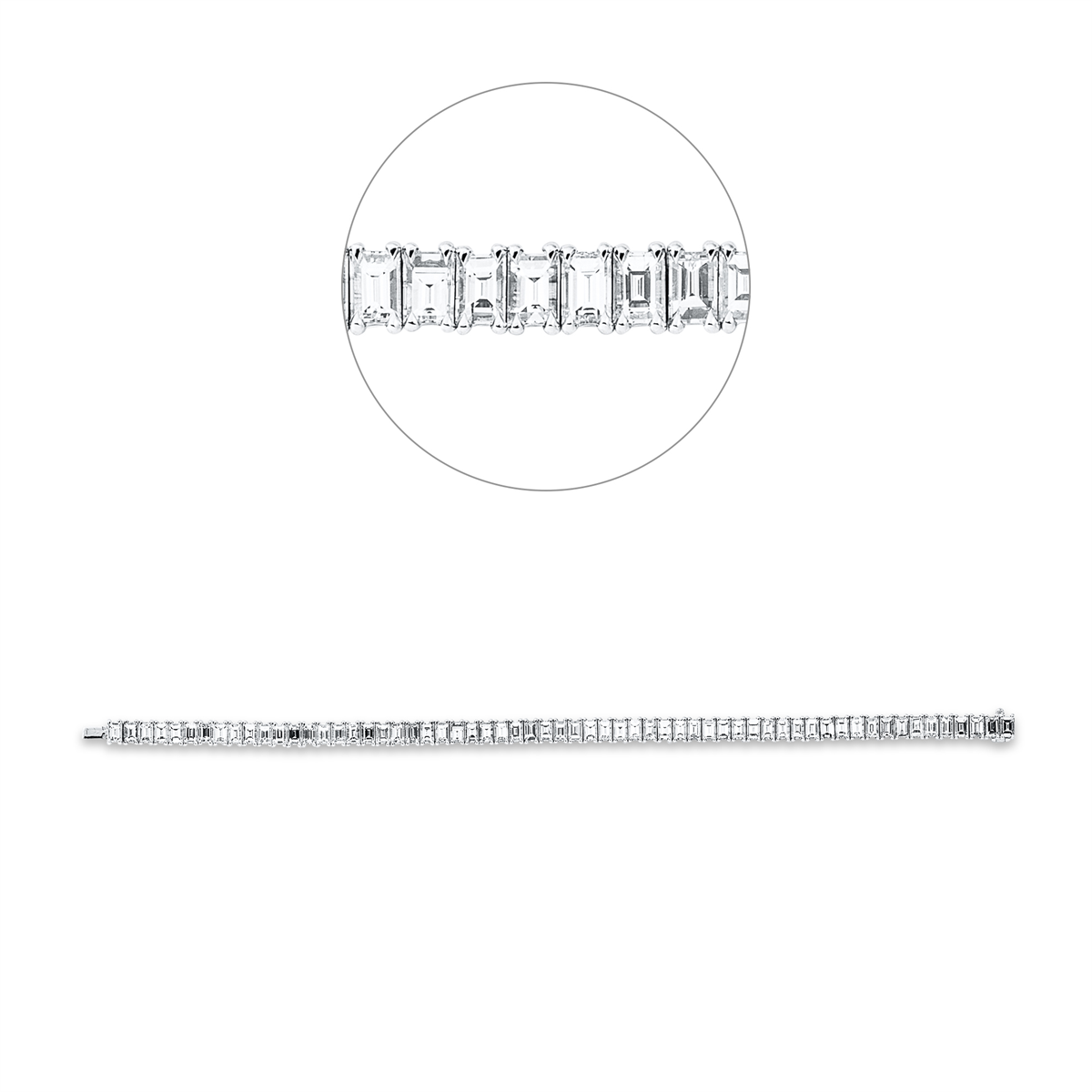 emerald cut tennis bracelet bracelet in white gold