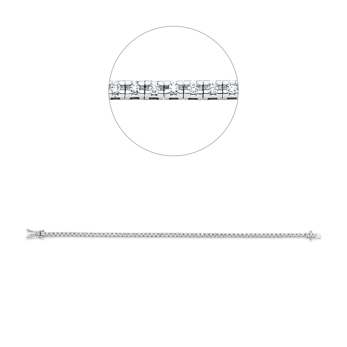diamond full cut tennis bracelet bracelet in white gold