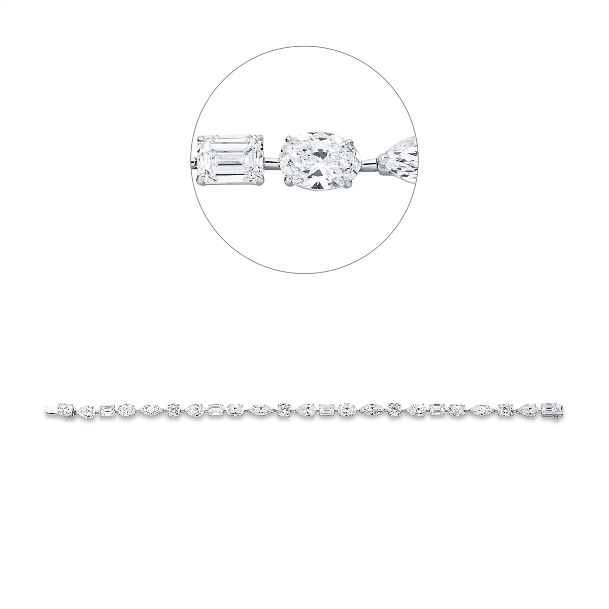 cushion exclusive bracelet in white gold