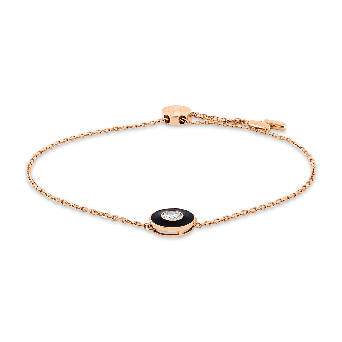 diamond full cut enamel modern woman bracelet in red gold