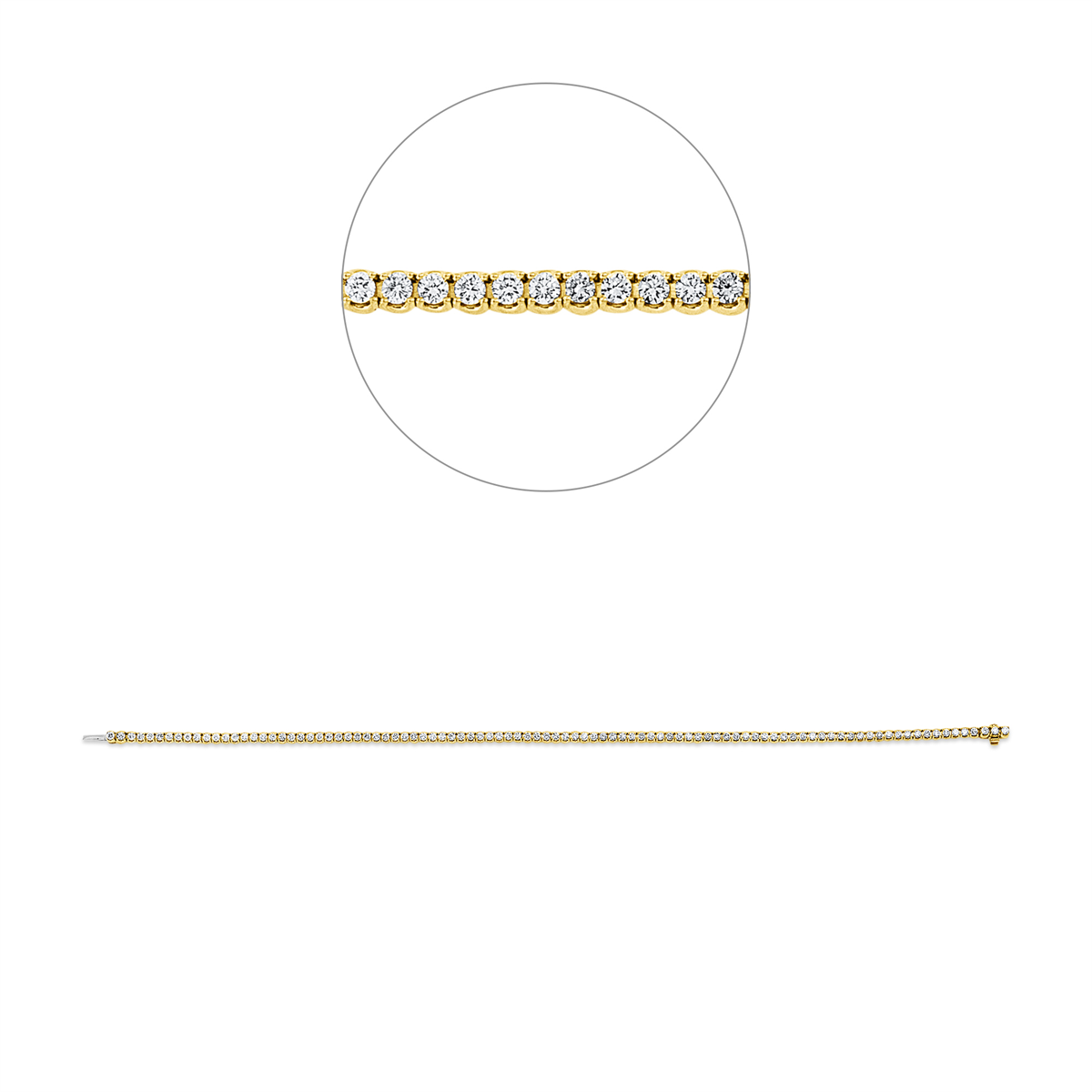 diamond full cut tennis bracelet bracelet in yellow gold / white gold