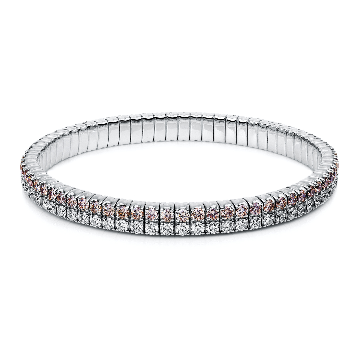 diamond full cut flex bracelet in white gold