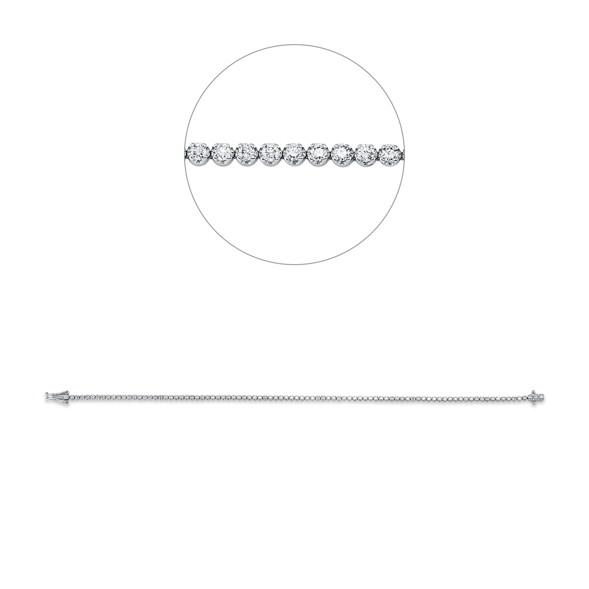 diamond full cut tennis bracelet bracelet in white gold
