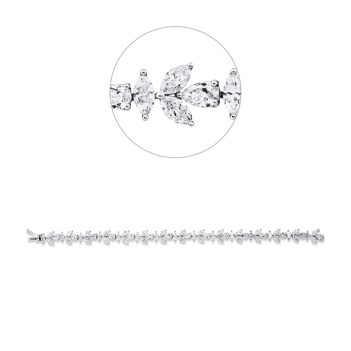 marquise exclusive bracelet in white gold