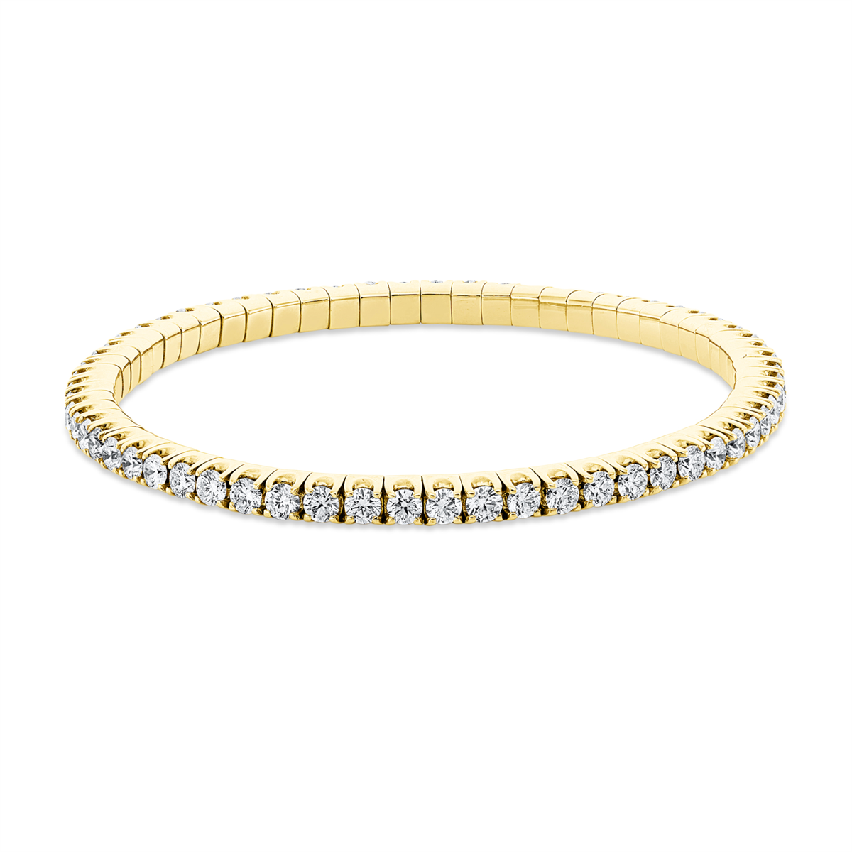 diamond full cut flex bracelet in yellow gold