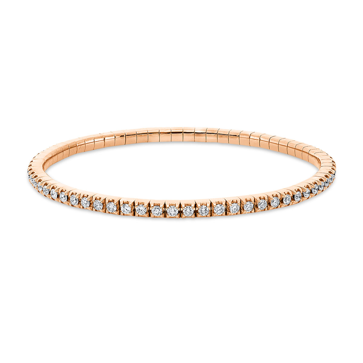 diamond full cut flex bracelet in red gold