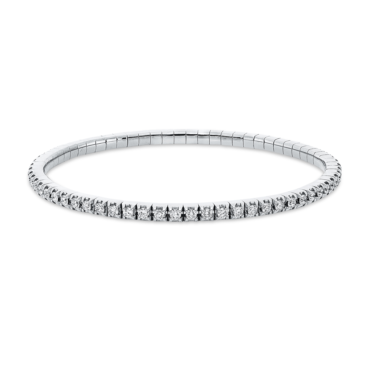 diamond full cut flex bracelet in white gold