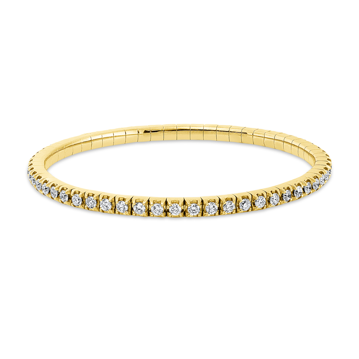 diamond full cut flex bracelet in yellow gold