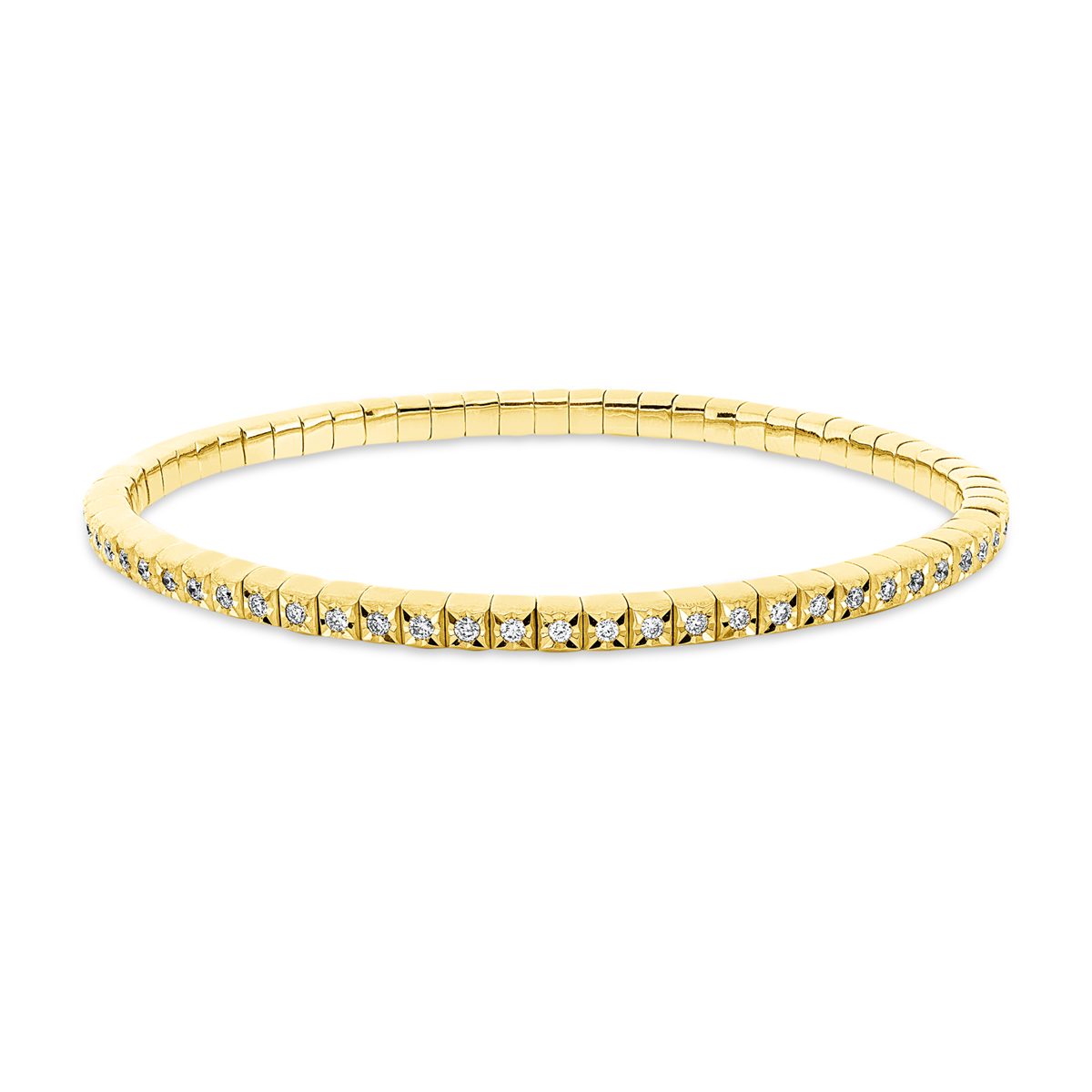 diamond full cut flex bracelet in yellow gold