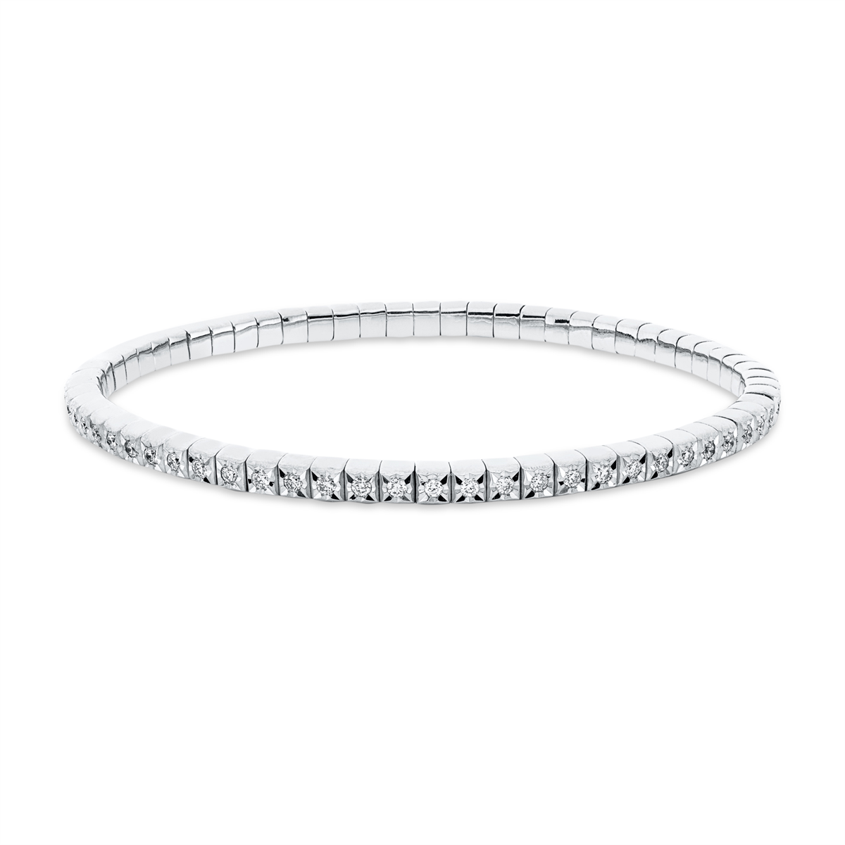 diamond full cut flex bracelet in white gold